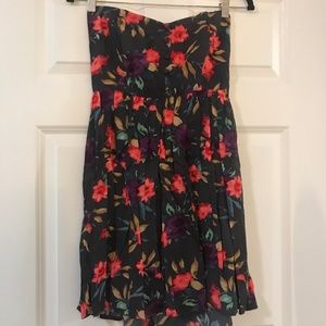 O'Neill Navy Floral Strapless Dress